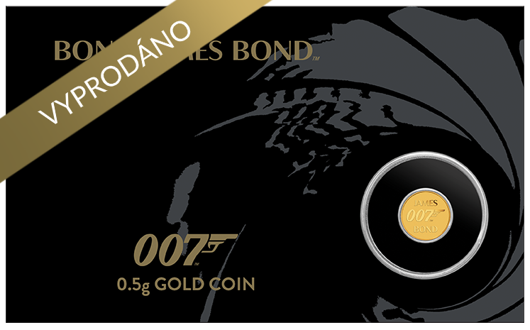 Zlatá mince James Bond 007 0,5g 2020