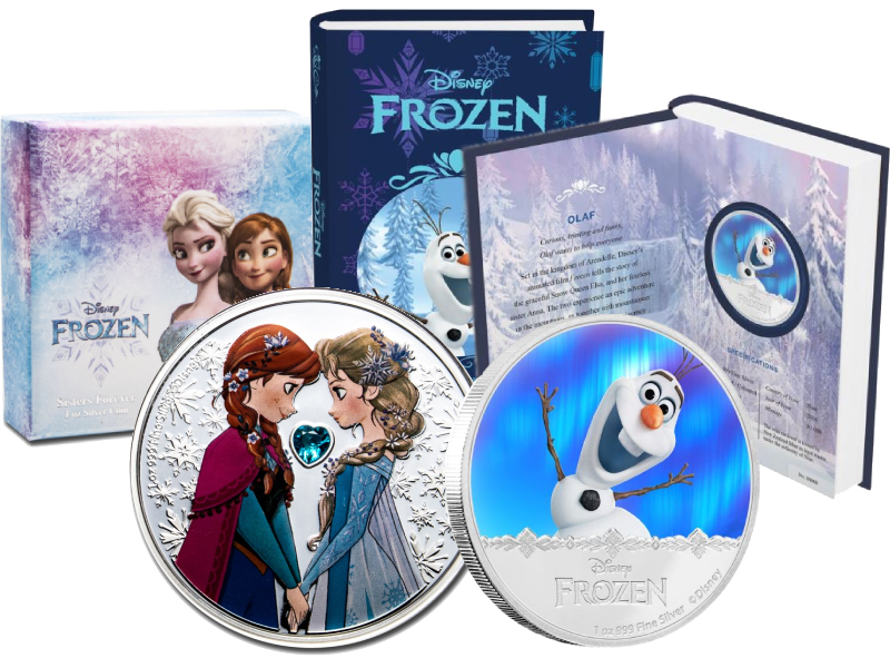 Stříbrné mince Frozen série
