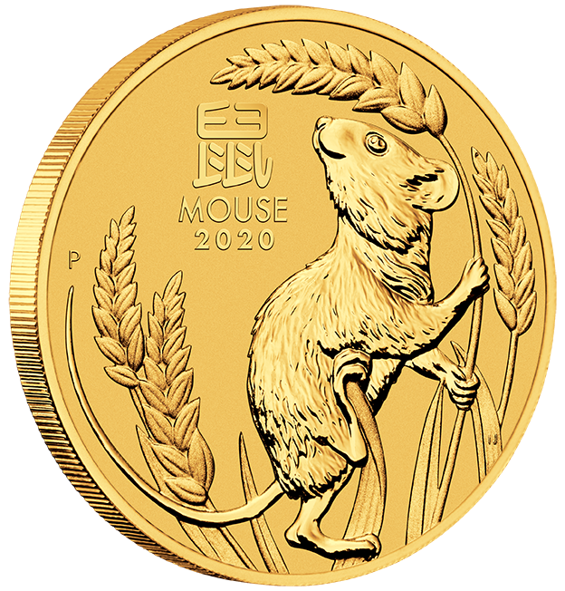 Zlatá mince Rok Myši 1/4 oz BU 2020 Lunární série III