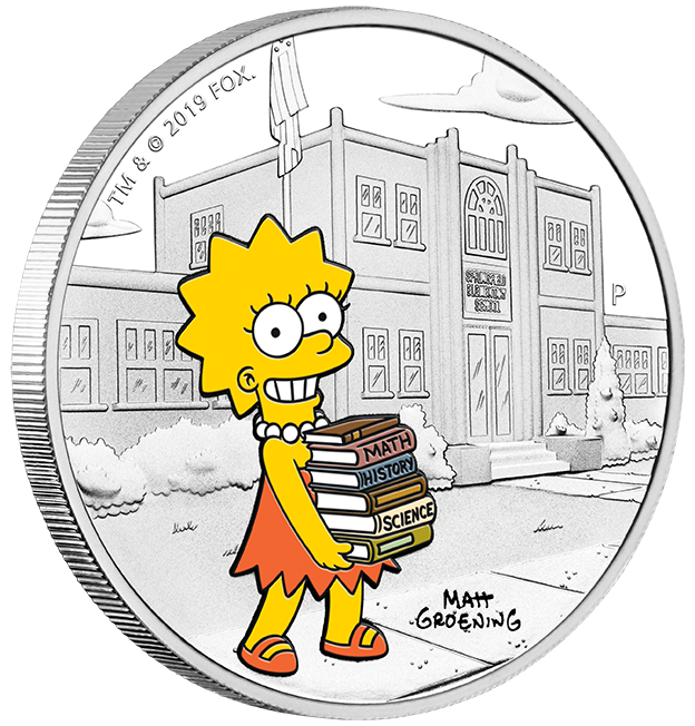 Stříbrná mince Simpsonovi - Lisa 1 oz proof 2019