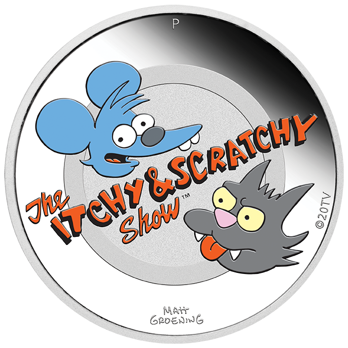 Stříbrná mince Itchy Scratchy 1 oz proof 2021
