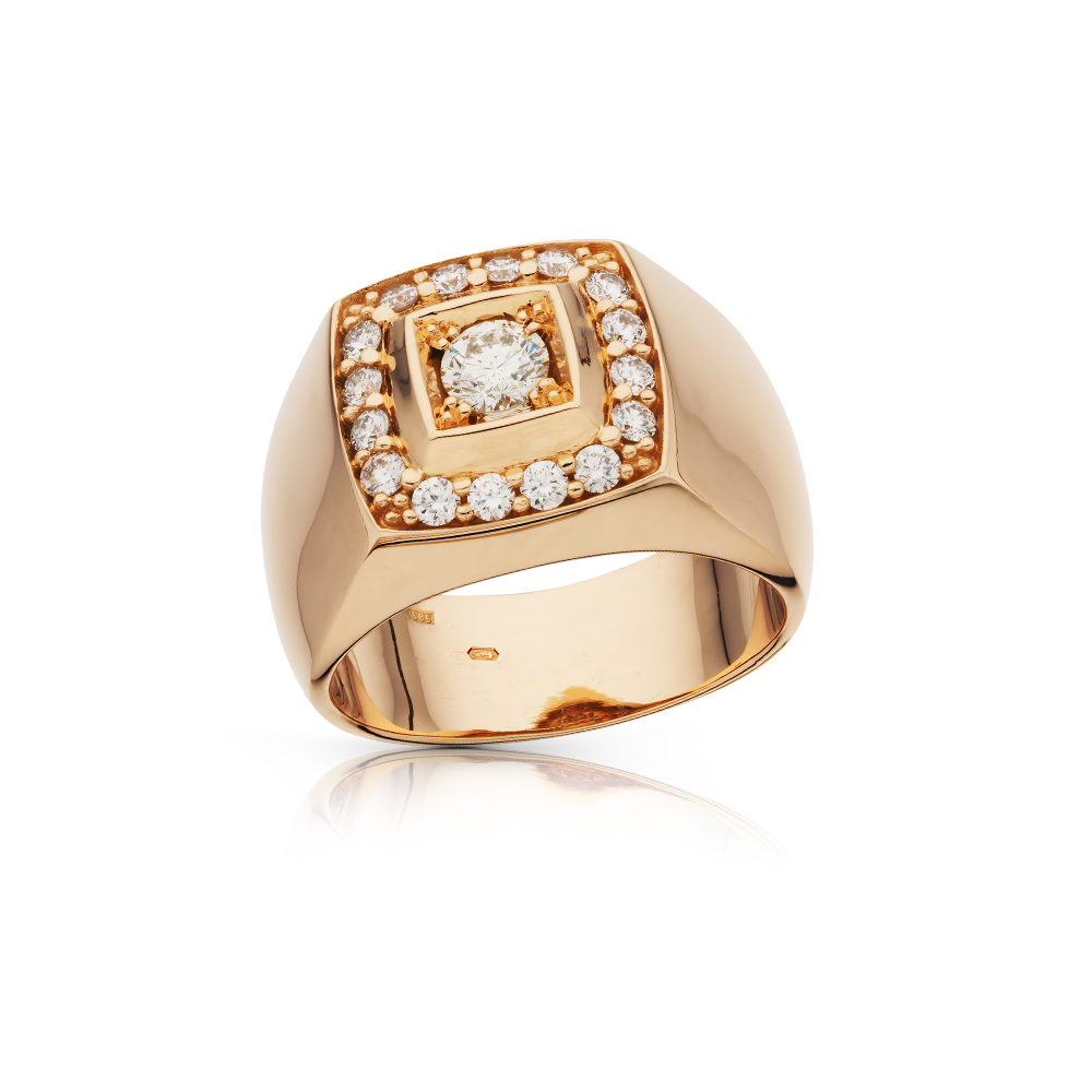 Prsten Louis z růžového zlata s diamanty