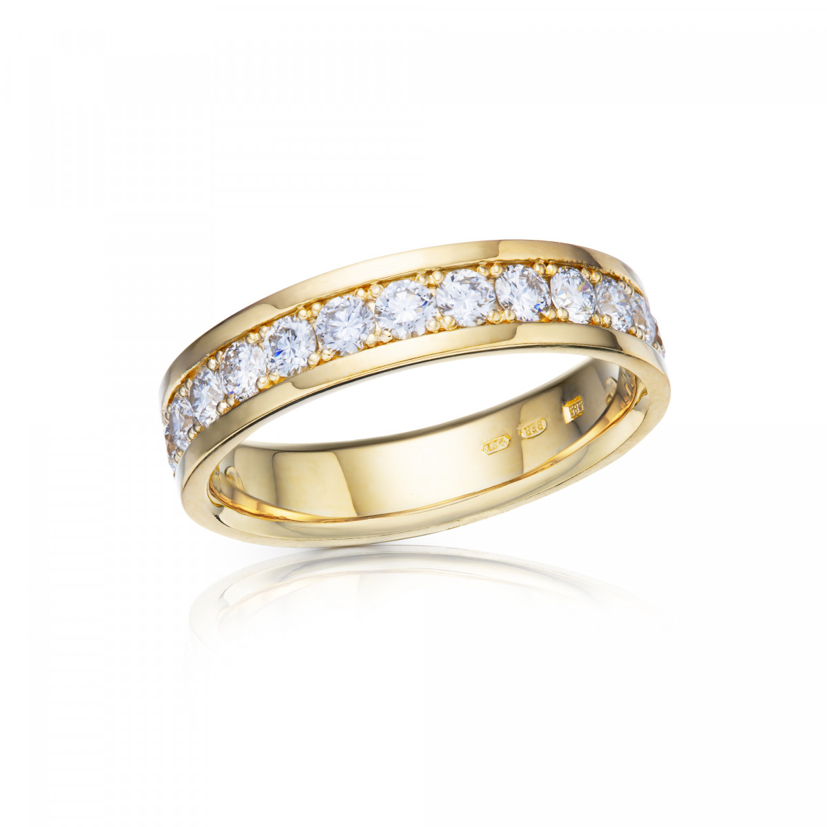 Prsten Ogma ze žlutého zlata s diamanty Barva: Žluté zlato