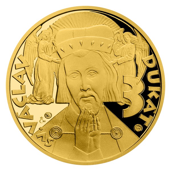 Zlatý 3-dukát sv. Václava proof se zlatým certifikátem 2021