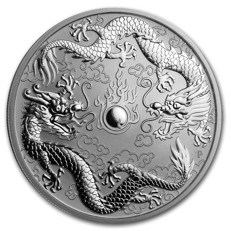 Stříbrná mince Dva draci 1 oz