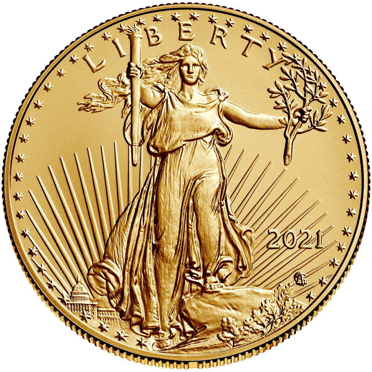 Zlatá mince American Eagle 1 oz New design 2021