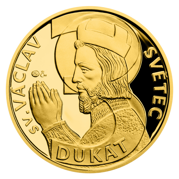 Zlatý 3-dukát sv. Václava proof se zlatým certifikátem 2023