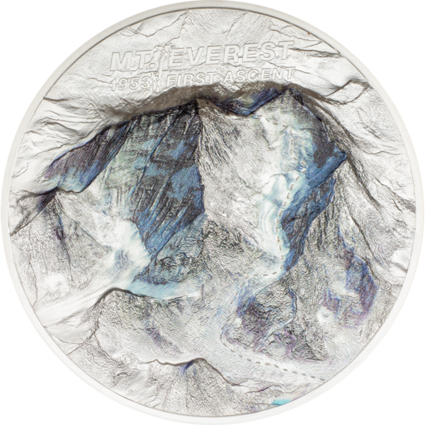Stříbrná mince Mount Everest – První výstup 1 kg proof 2023