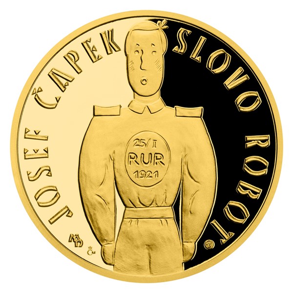Zlatá medaile Příběhy naší historie – R.U.R. a slovo Robot 1 oz proof