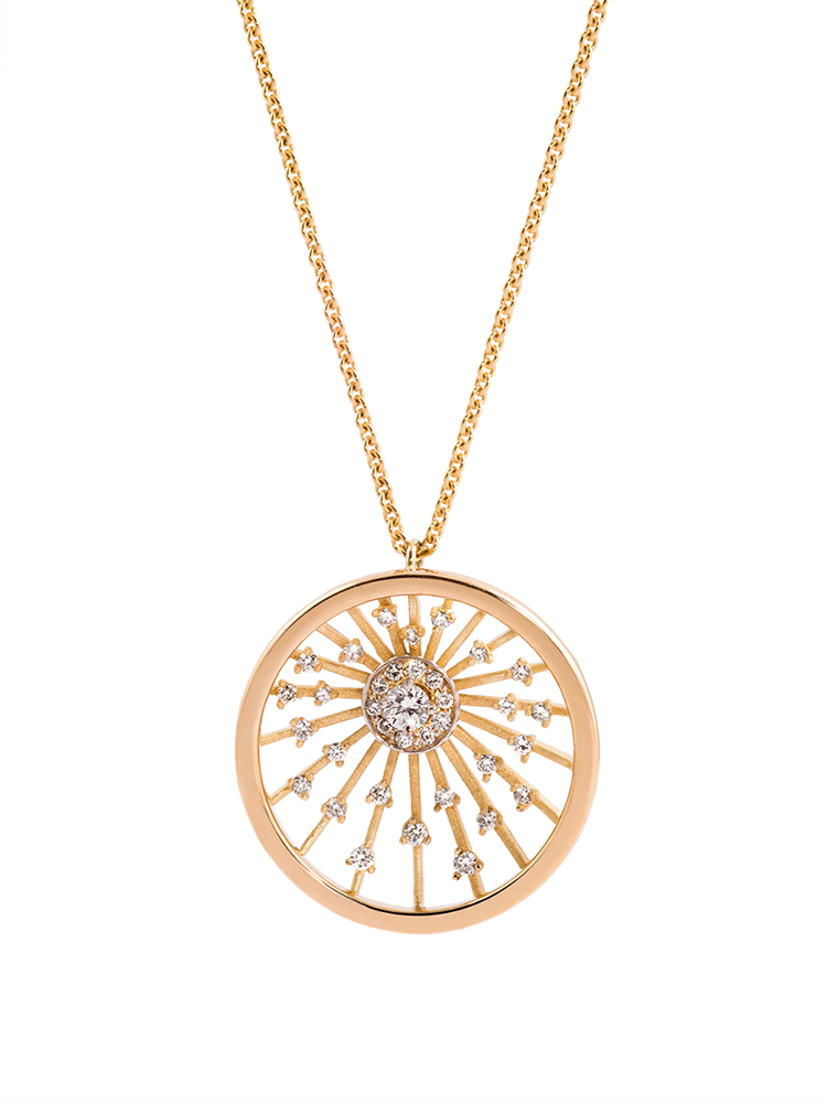 Zlatý náhrdelník Rosa s diamanty Barva: Žluté zlato