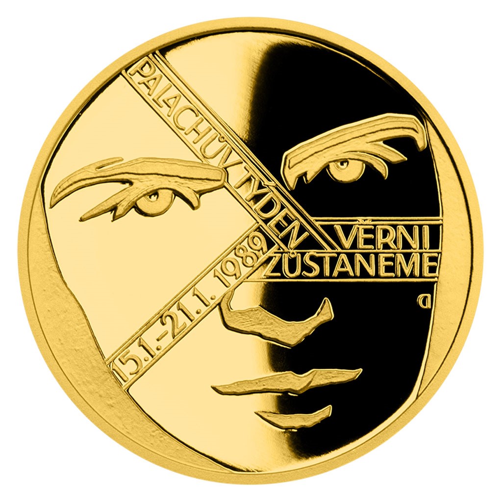 Zlatá mince Cesta za svobodou - Palachův týden 1/4 oz proof 2019