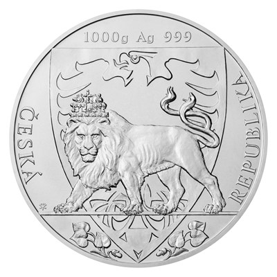 Stříbrná mince Český lev 1 kg b.k. 2020