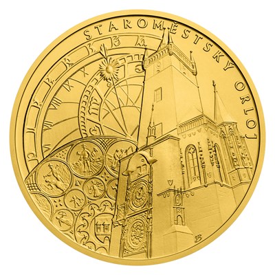Zlatá mince Staroměstský orloj 40ti dukát b.k. 2020