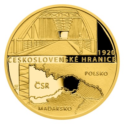 Zlatá mince Rok 1920 - Československé hranice 1/4 oz proof 2020