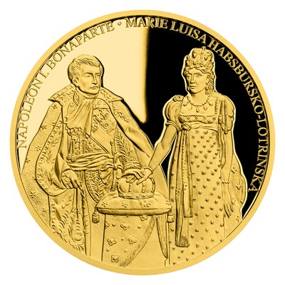 Zlatá mince Napoleon I. Bonaparte a Marie Luisa Habsbursko-Lotrinská 2 oz proof 2020