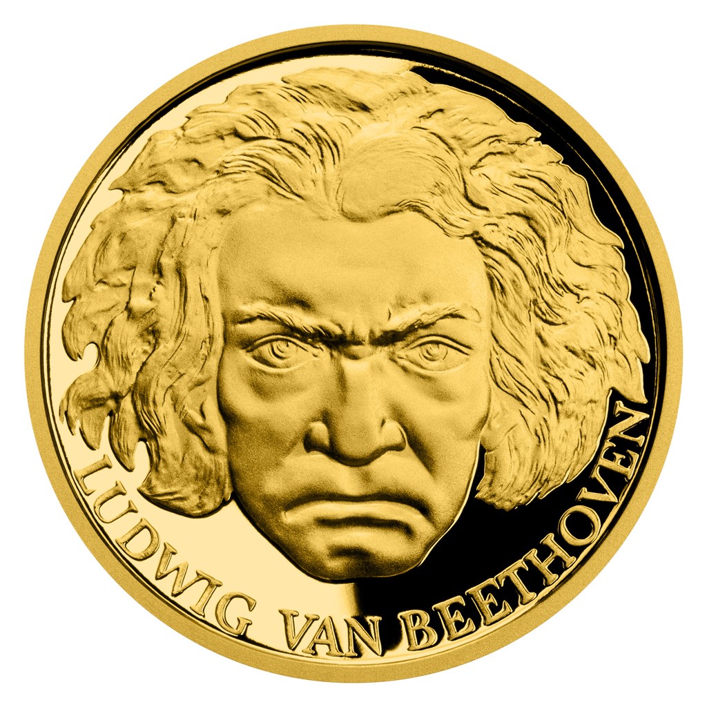 Zlatá mince Ludwig van Beethoven 1/2 oz proof 2020