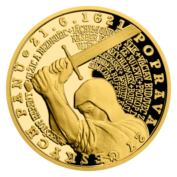 Zlatá mince Staroměstská exekuce - Čeští pánové 1/4 oz proof 2021
