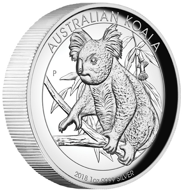 Stříbrná mince Koala 1 oz proof vysoký reliéf 2018