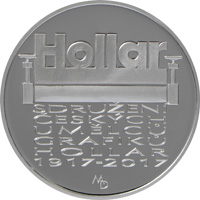 Stříbrná mince Založení Sdružení českých umělců grafiků Hollar proof