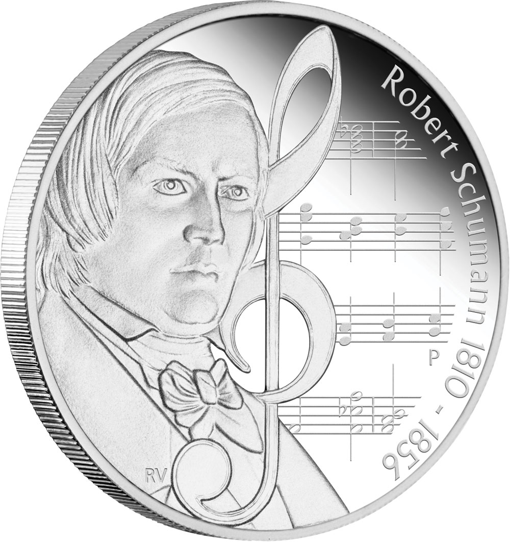 Stříbrná mince Velcí Skladatelé Robert Schumann 1 oz proof