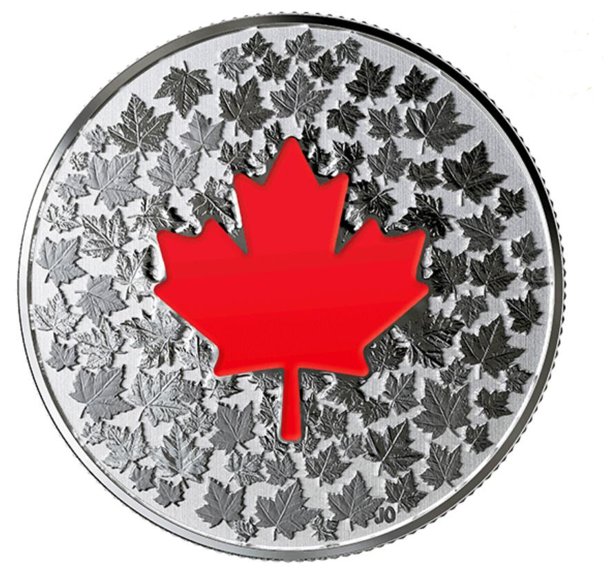 Stříbrná mince Maple Leaf planoucí srdce 1/4 oz proof 2018