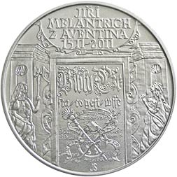 Stříbrná mince Jiří Melantrich z Aventina b.k.