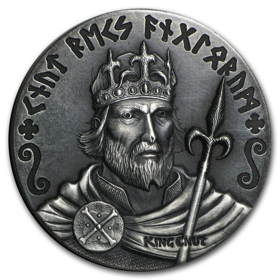 Stříbrná mince Vikingové - Knut 2 oz vysoký reliéf  2015