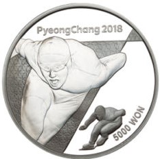 Stříbrná mince ZOH PyeongChang 2018 Rychlobruslení 1/2 oz