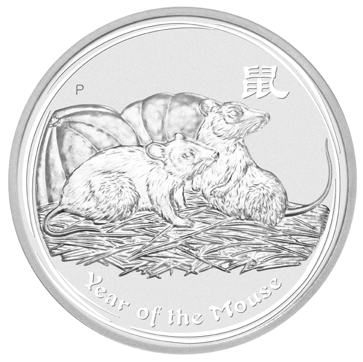 Stříbrná mince Rok Krysy 1 oz BU 2008