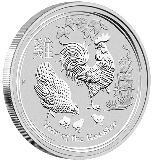 Stříbrná mince Rok Kohouta 2017 5 oz Lunární série II