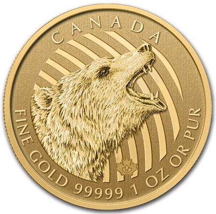 Zlatá mince Řvoucí Grizzly 1 oz