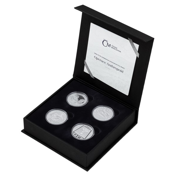 Sada stříbrných mincí Operace Anthropoid - 4 x 2 oz proof 2022
