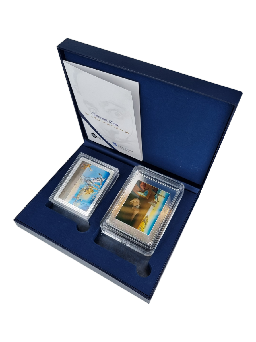 Sada stříbrných mincí Salvador Dalí Twin kolekce 2 x 500 g proof 2021