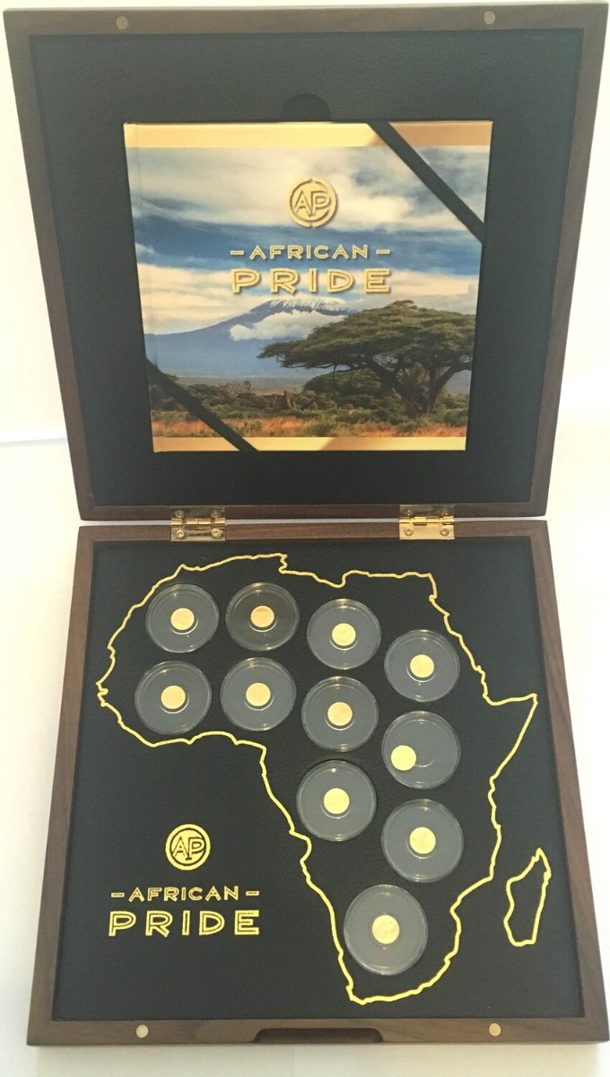 Sada zlatých mincí African pride - 11 x 0,5 g proof 2017