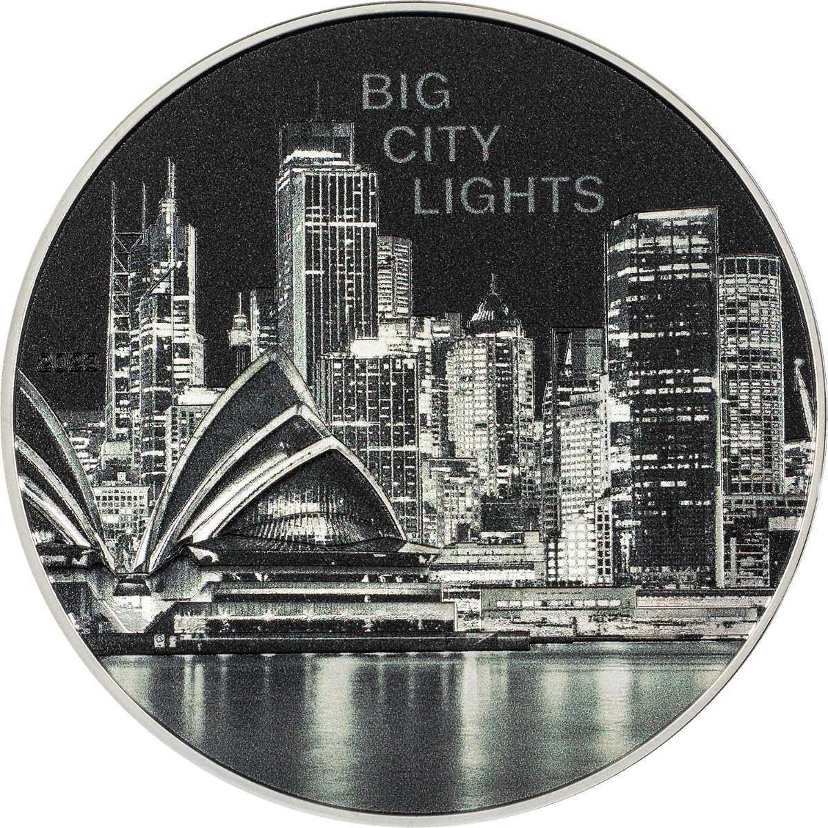 Stříbrná mince Big City Lights - Sydney 1 oz proof kolorovaná 2023