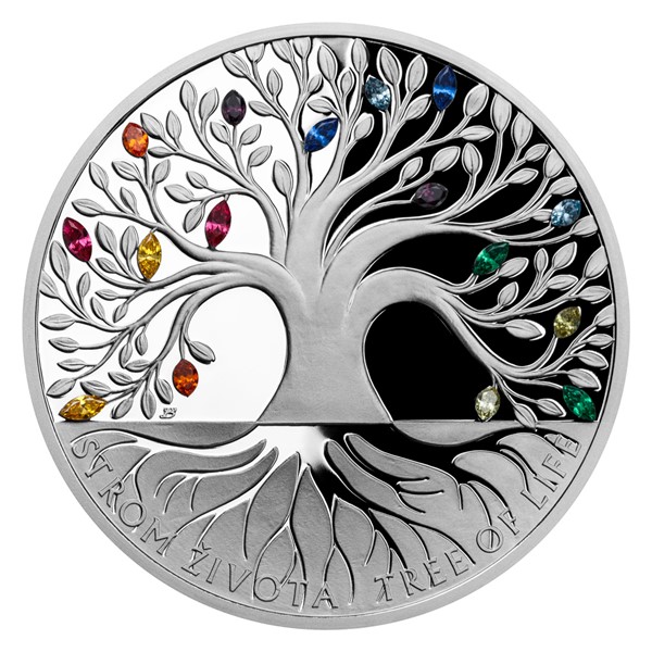 Stříbrná mince Crystal coin Strom života - Duha EXPO proof 1 oz 2021