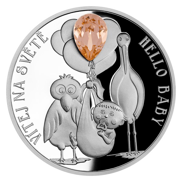 Stříbrná mince Crystal coin - Vítej na světě 1 oz proof 2022