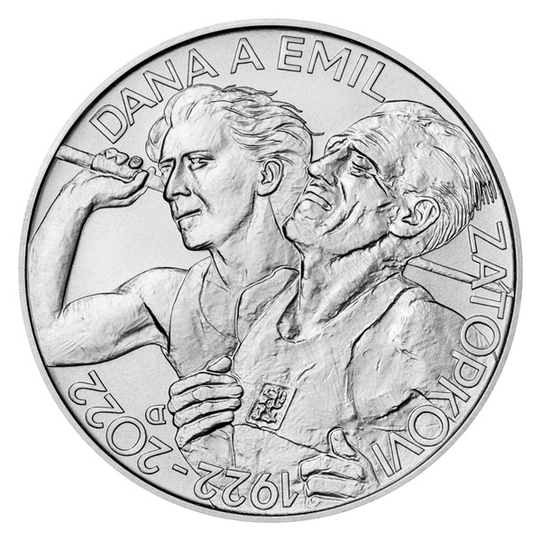 Stříbrná mince Dana Zátopková, Emil Zátopek 13 g b.k. 2022
