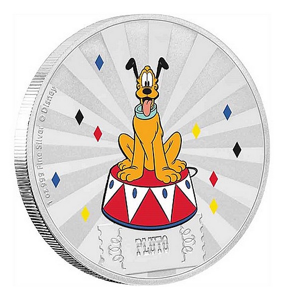 Stříbrná mince Disney - Mickey Mouse and Friends - Pluto 1 oz proof 2019