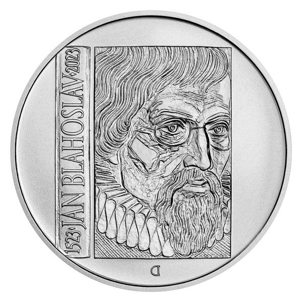 Stříbrná mince Jan Blahoslav 200 Kč běžná kvalita 2023