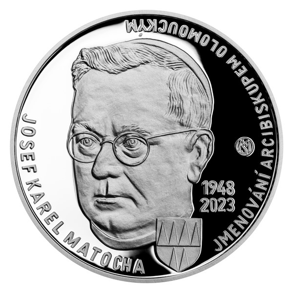 Stříbrná mince Josef Karel Matocha jmenován arcibiskupem olomouckým 200 Kč špičková kvalita 2023