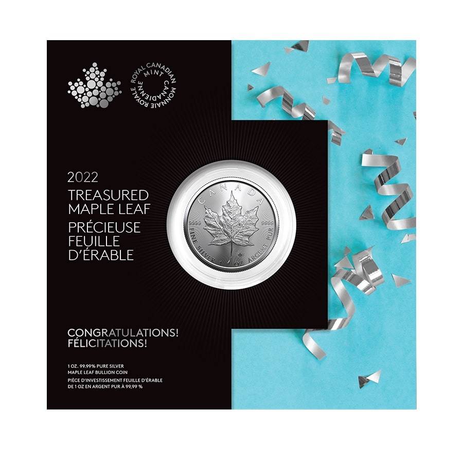 Stříbrná mince Maple Leaf Gratulace 1 oz BU 2022