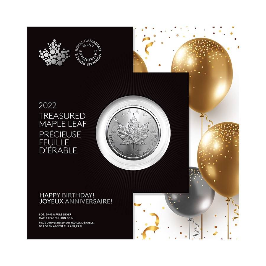 Stříbrná mince Maple Leaf Happy Birthday 1 oz BU 2022