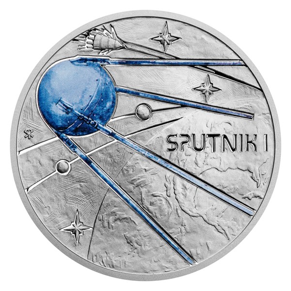 Stříbrná mince Mléčná dráha - První umělá družice 1 oz proof 2022