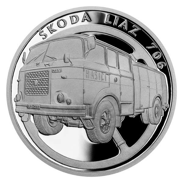 Stříbrná mince Na kolech - LIAZ 706 1 oz proof 2023
