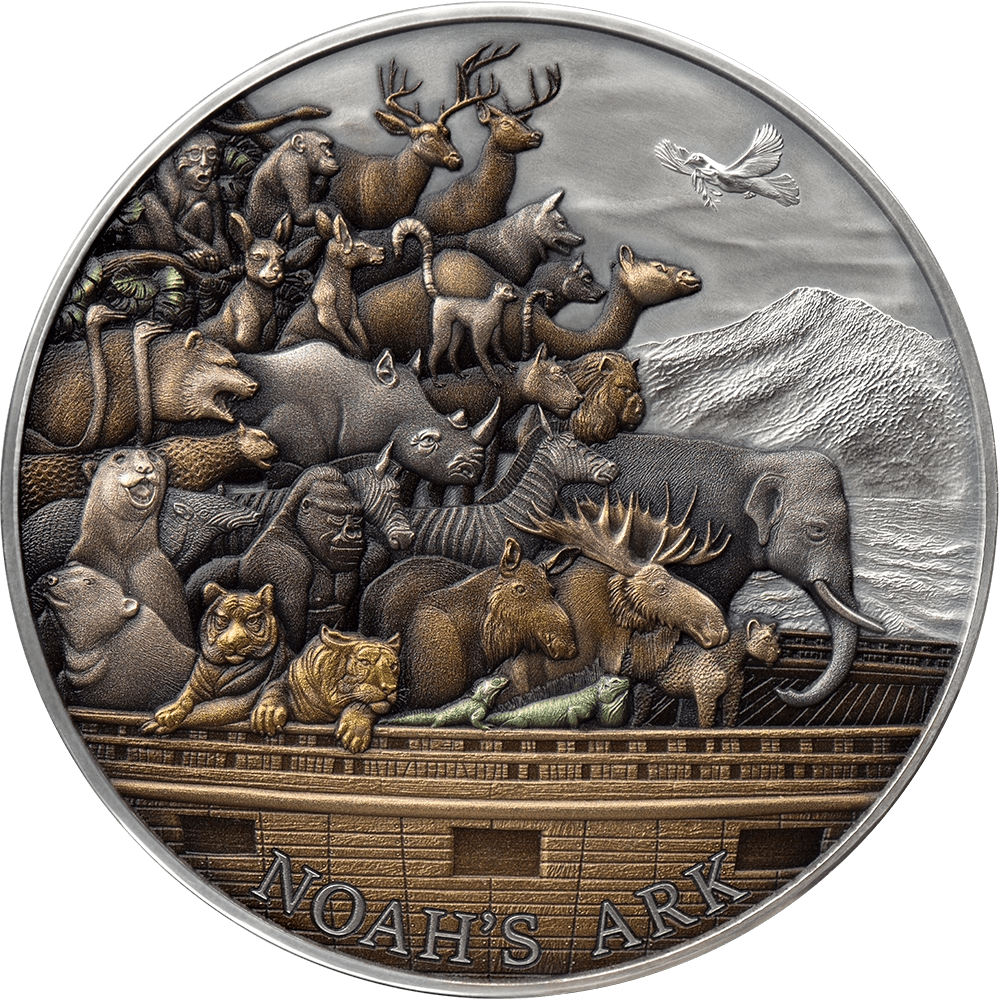 Stříbrná mince Noemova archa 5 oz kolorovaná 2021