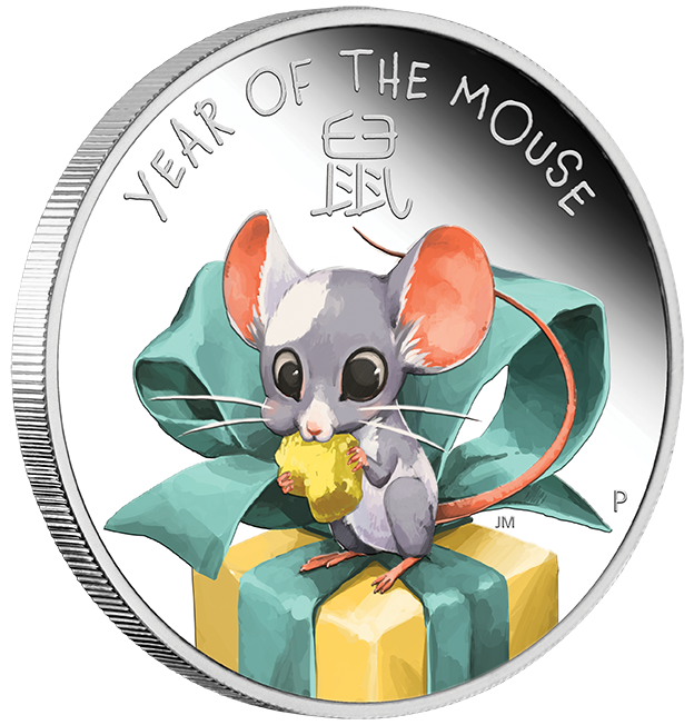 Stříbrná mince Rok Myši Baby 1/2 oz proof 2020