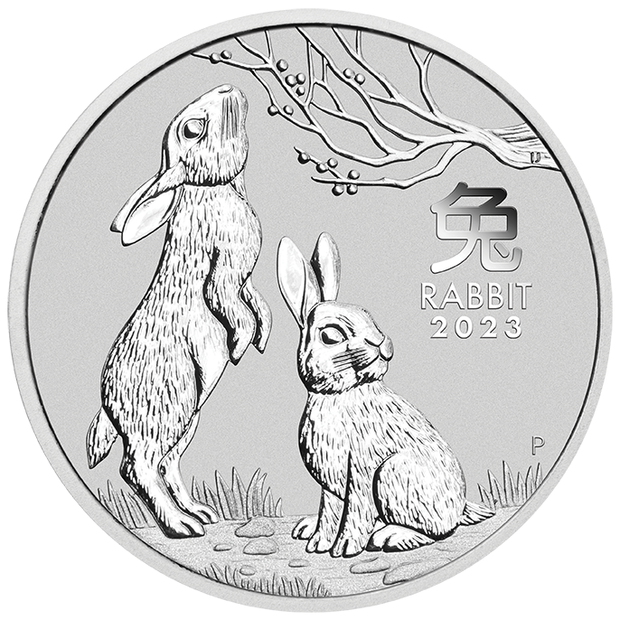 Stříbrná mince Rok Zajíce 1/2 oz BU 2023 Lunární série III
