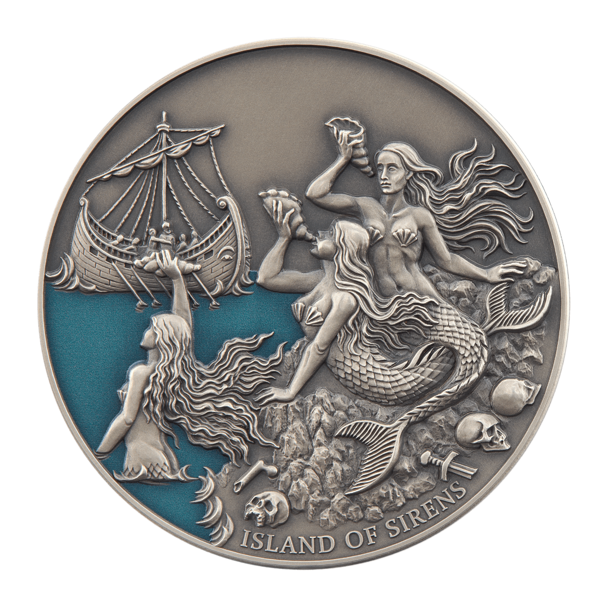 Stříbrná mince Sirény 2 oz vysoký reliéf 2022