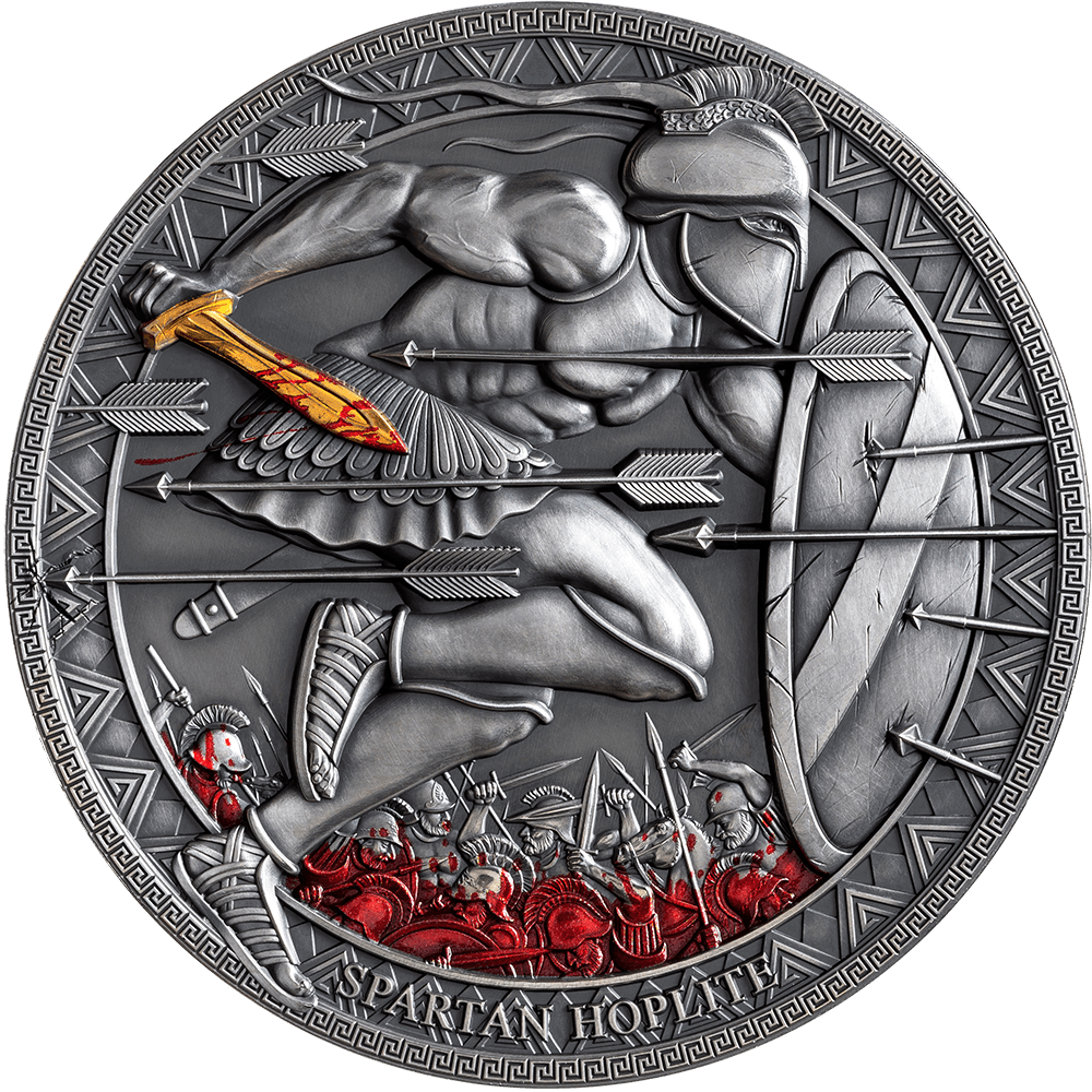 Stříbrná mince Sparťanský hoplít 1/2 oz vysoký reliéf 2021